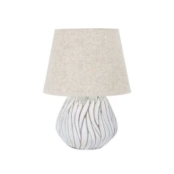 Lampe à Poser en Résine "Honduras" 48cm Blanc & Naturel