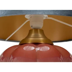 Lampe à Poser en Verre "Helene Ball" 50cm Rouge & Bleu