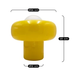 Lampe à poser en verre jaune H.25 cm G9 5 W Jumell Boli