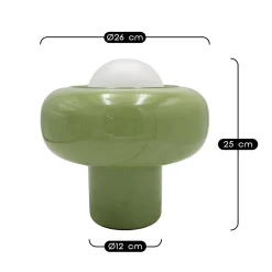 Lampe à poser en verre vert H.25 cm G9 5 W Jumell Boli