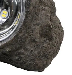 Lampe à poser galet LED solaire gris IP44