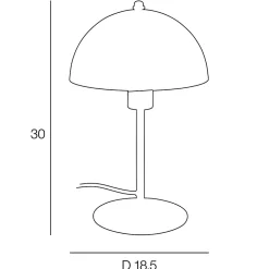 Lampe à poser Icone E14 IP20 15W ∅18,5 x H.30cm Corep argent