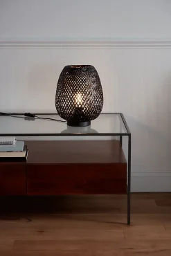 Lampe à poser Kasungu E27 IP20 Ø24 x H.30 cm GoodHome noir