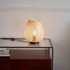 Lampe à poser Kasungu E27 IP20 ø24 x h.30 cm GoodHome coloris naturel