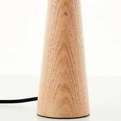 Lampe à poser Kirou blanc pied bois IP20 E27 H.50cm Brilliant