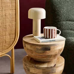 Lampe à poser LED sans fil rechargeable Victor beige D. 13cm