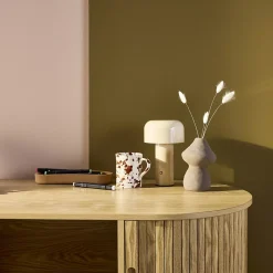 Lampe à poser LED sans fil rechargeable Victor beige D. 13cm