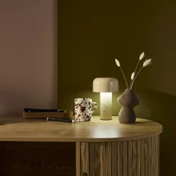 Lampe à poser LED sans fil rechargeable Victor beige D. 13cm