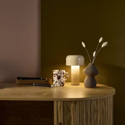 Lampe à poser LED sans fil rechargeable Victor beige D. 13cm