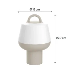 Lampe à poser LED extérieur beige mat rechargeable 2,5 W 250lm IP54 USB batterie intégrée, GoodHome Kisatchie