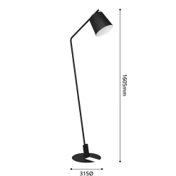 Lampe à poser LED intégrée Oneda IP20 40W L.54 x l.20 x H.160,5 cm Eglo noir