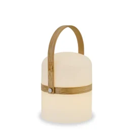 Lampe à poser LED intégrée sans fil mat blanc variable 2,5W IP44 l.14,5W H.26,5 cm