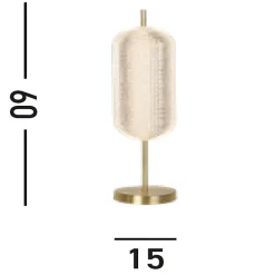 lampe à poser LED Métal laiton Satiné, diffuseur Acrylique 17w 2040lm 3000k Diam 15cm Haut 60cm CAPSULE