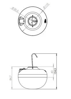 Lampe à poser LED solaire Cherry 900lm 9W IP54 blanc chaud Newgarden rechargeable blanc