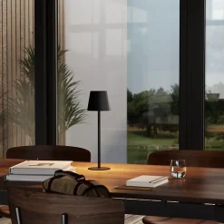 Lampe à poser LED tactile noir IP44 Ø11 x H.36 cm 5W GoodHome Quelea