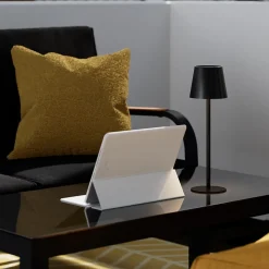 Lampe à poser LED tactile noir IP44 Ø11 x H.36 cm 5W GoodHome Quelea