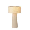 Lampe à poser Leeroy en lin beige taupe IP20 E27 240W Ø30 x H.50cm Lucide