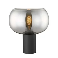 Lampe à poser moderne abat-jour verre fumé - Milan