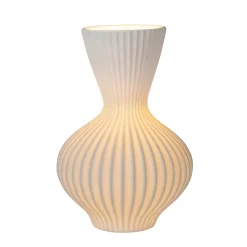 Lampe à poser Momoro porcelaine blanc IP20 E14 25W Ø19,7 x H.29,4cm Lucide