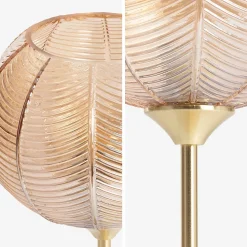 Lampe à poser métal et verre effet cristal Basile ambre D. 20cm