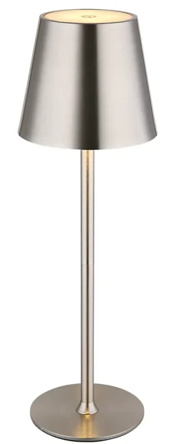 Lampe à poser métal nickel mat, LED VANNIE