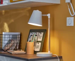 Lampe à poser Mulanje E14 IP20 blanc bois