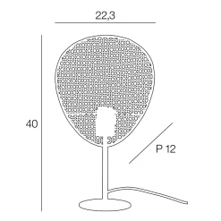 Lampe à poser Naytto E27 IP20 40W H.40cm12cm Corep coloris naturel