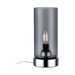 Lampe à poser Pinja max.1x20W E14 Chr/verre fumé br 230V métal/verre