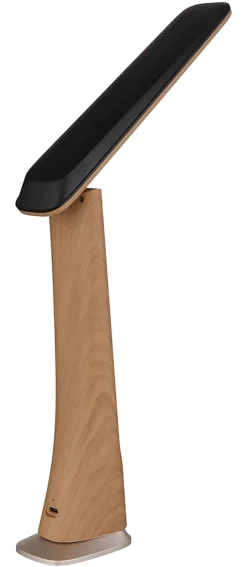 Lampe à poser plastique décor bois foncé, LED AVERIE