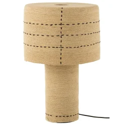 Lampe à poser pontillés en jonc de mer naturel (38x38x60 cm - Naturel)