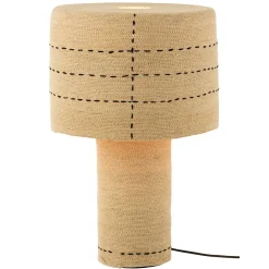 Lampe à poser pontillés en jonc de mer naturel (38x38x60 cm - Naturel)