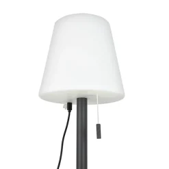 Lampe à poser POP - cône gris rechargeable en métal LED IP44, 400 lumens, CCT et dimmable, hauteur ajustable