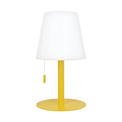 Lampe à poser POP - cône jaune rechargeable en métal LED IP44, 400 lumens, CCT et dimmable, hauteur ajustable