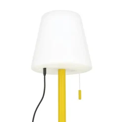 Lampe à poser POP - cône jaune rechargeable en métal LED IP44, 400 lumens, CCT et dimmable, hauteur ajustable