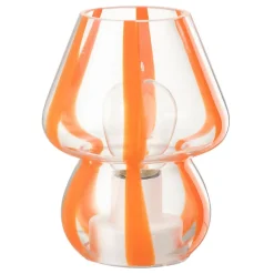 Lampe à Poser Rayures en Verre "Ophelie" 15cm Orange