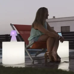 Lampe à poser rechargeable LED intégrée RGB 18lm 1W IP43 New Garden, Lola