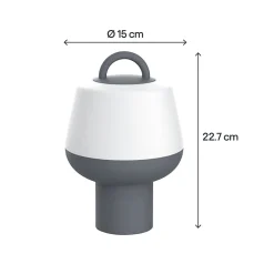 Lampe à poser rechargeable LED extérieure grise 2,5 W 250 lm USB IP54, GoodHome Kisatchie