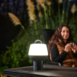 Lampe à poser rechargeable LED extérieure grise 2,5 W 250 lm USB IP54, GoodHome Kisatchie