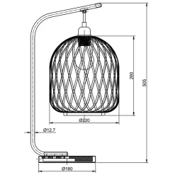 Lampe à poser Reiko en Bamboo, diamètre 50,5 cm