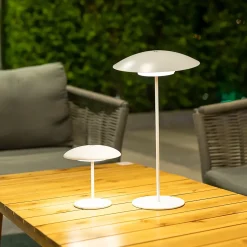Lampe à poser réglable, rechargeable Sardina 30 métal blanc dimmable IP44 2W Newgarden