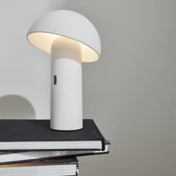 Lampe à poser sans fil nomade à tête orientable blanche H 28cm. intérieur / extérieur