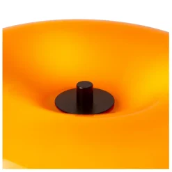 Lampe à poser Sentino pied métal noir, abat-jour en verre orange IP20 G9 3x5W Ø30 x H.37cm Lucide