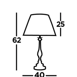 Lampe à poser style bougeoire, laiton antique, abatjour plissé vison E27 max 60w Haut 62cm Diam 40cm FLEMISH