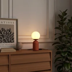 Lampe à poser terracotta Ø15 x H.32 cm 10W GoodHome Carterton