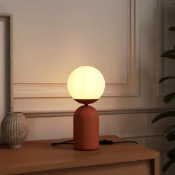 Lampe à poser terracotta Ø15 x H.32 cm 10W GoodHome Carterton