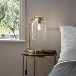Lampe à poser Thestias E27 IP20 verre et métal