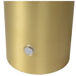 Lampe à poser Timon pied acier doré, abat-jour verre blanc opalin IP20 E27 25W Ø27 x H.35 cm Lucide