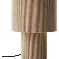 Lampe à poser Tony velours cotelé beige câble tissu noir IP20 E27 25W Ø23 x H.30cm Brilliant