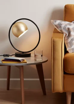 Lampe à poser Toroba E14 IP20 or et noir