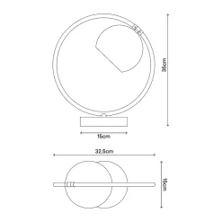 Lampe à poser Toroba E14 IP20 or et noir